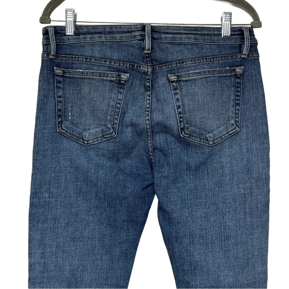 {Frame} "Le Grand Garcon in Fairbanks" Straight Leg Distressed Stretch Jeans - Picture 4 of 7